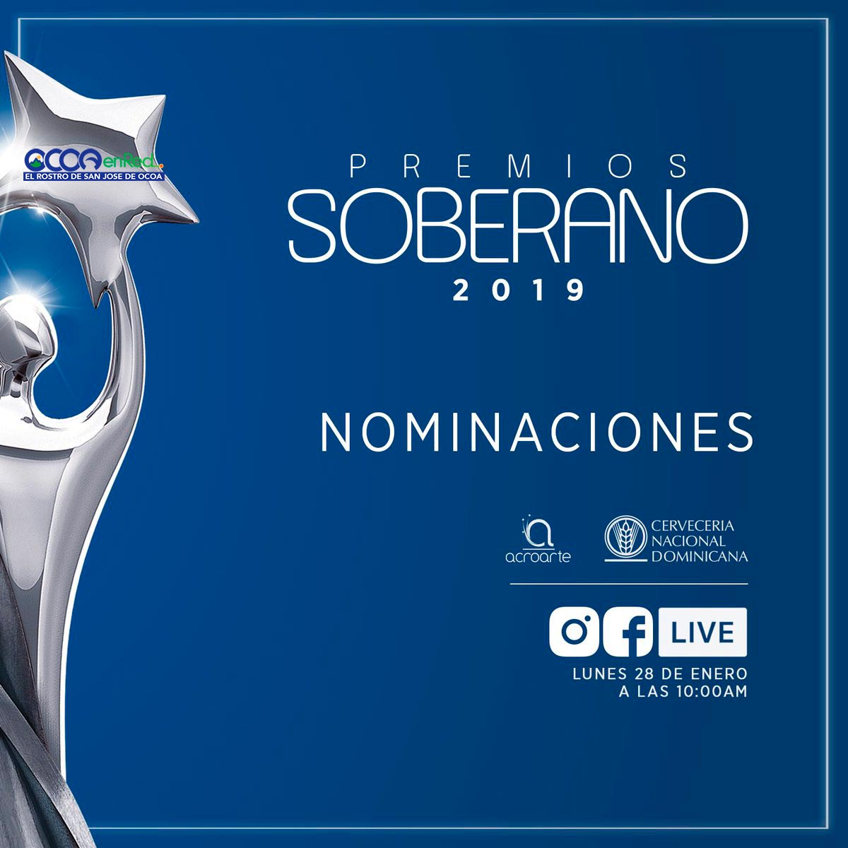 Conozca los nominados a Premios Soberano 2019 Ocoaenred