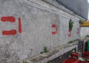 Alcaldía Ocoa y agrimensores marcan distanciamiento en establecimientos para evitar coronavirus