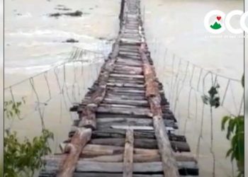 Video: El improvisado “puente peatonal” de Montenegro en Rancho Arriba  