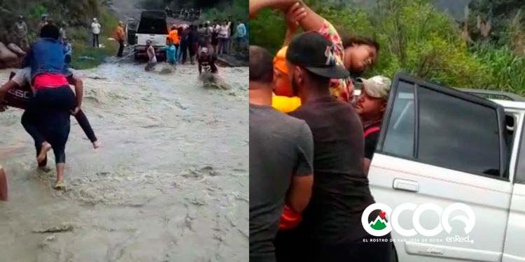 VIDEO: Voluntarios DC y comunitarios desafían crecida de arroyo para salvar vida mujer sufrió trombosis