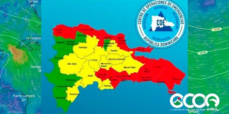 Tormenta Laura coloca a San José de Ocoa y otras 13 provincias en alerta roja