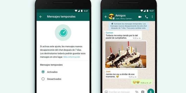 WhatsApp lanza los mensajes que desaparecen después de 7 días