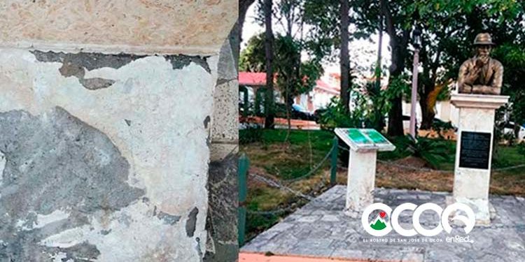 Roban tarja de busto del botánico sueco Dr. Erik Leonard Ekman en parque de Ocoa