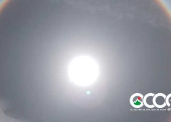 Halo solar acapara atención en Ocoa