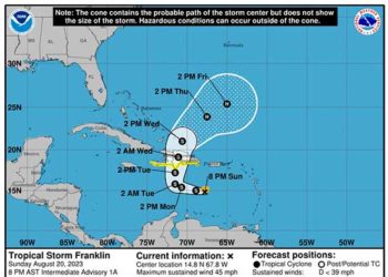 Ocoa bajo alerta roja por tormenta tropical Franklin