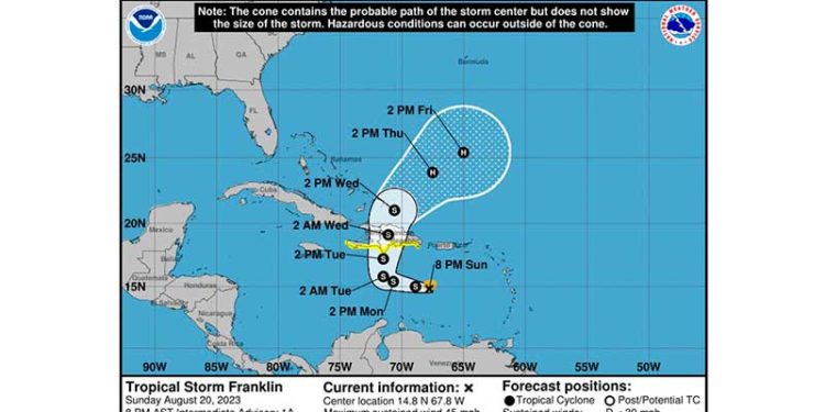 Ocoa bajo alerta roja por tormenta tropical Franklin