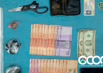 PN apresa a una persona y decomisa drogas y dinero durante allanamiento en Ocoa