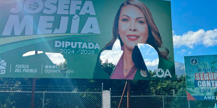 Diputada Josefa Mejía denuncia destrucción de sus vallas publicitarias