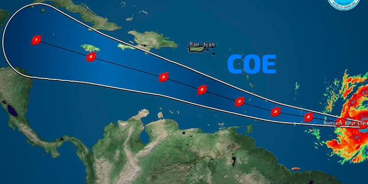 Beryl se convierte en huracán categoría 1