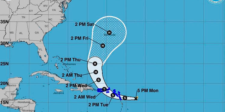 Lluvias de la tormenta Ernesto comenzarían a sentirse en RD