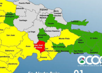 Ocoa  regresa alerta roja por fuertes aguaceros en las ultimas horas