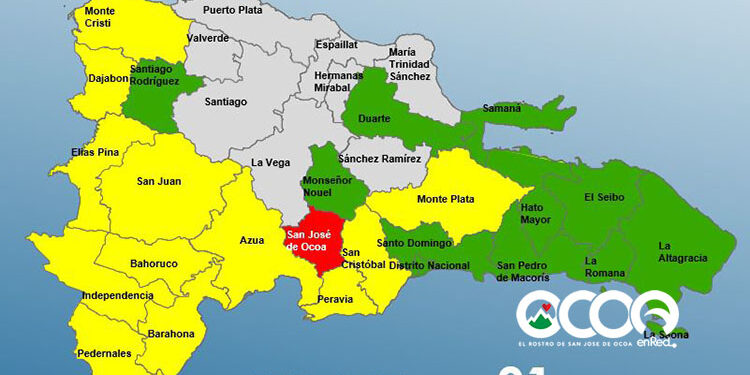 Ocoa  regresa alerta roja por fuertes aguaceros en las ultimas horas