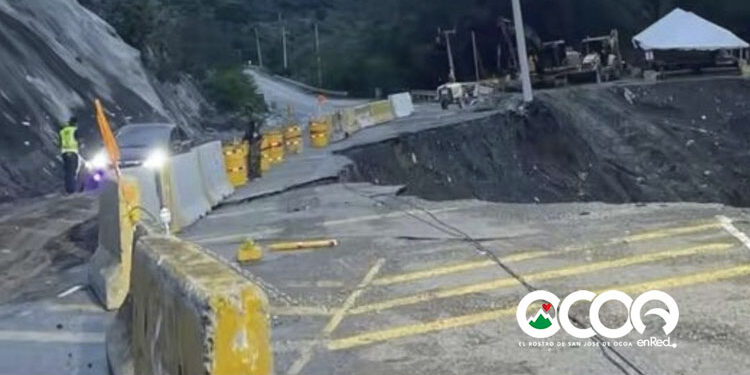Gobernación de Ocoa llama a evitar tránsito por tramo afectado ante riesgo en la vía